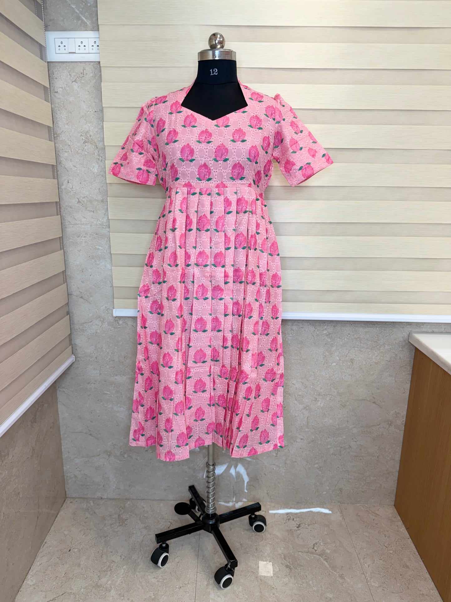 Pink Lotus Printed Hakoba Non Feeding Maxi