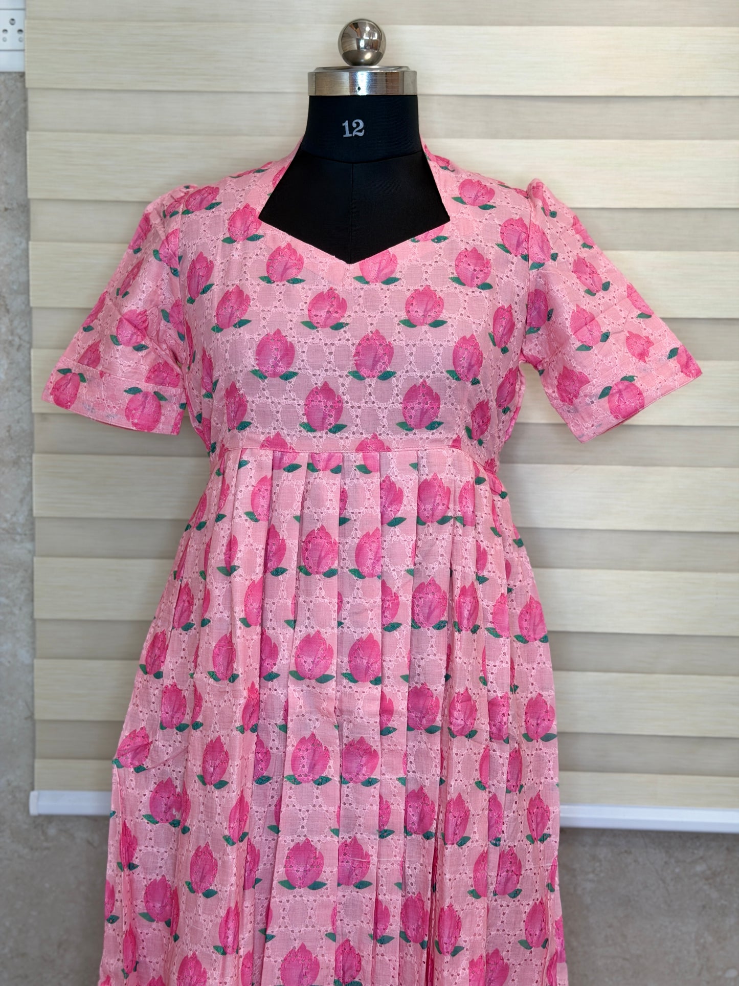 Pink Lotus Printed Hakoba Non Feeding Maxi