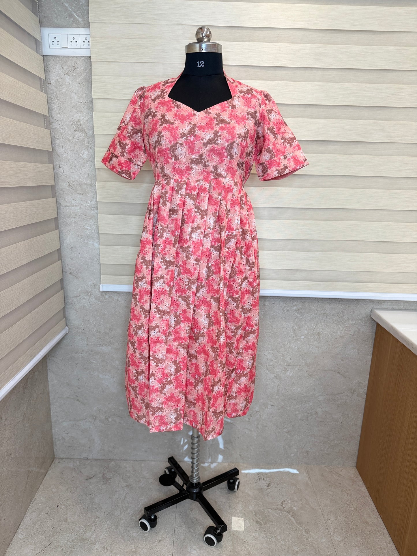 Peach Pink Tie-Dye Printed Hakoba Non Feeding Maxi