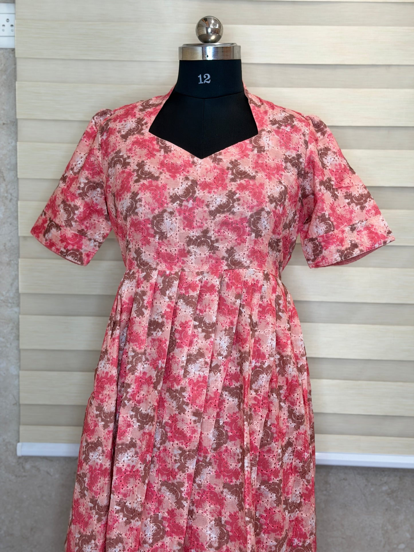 Peach Pink Tie-Dye Printed Hakoba Non Feeding Maxi