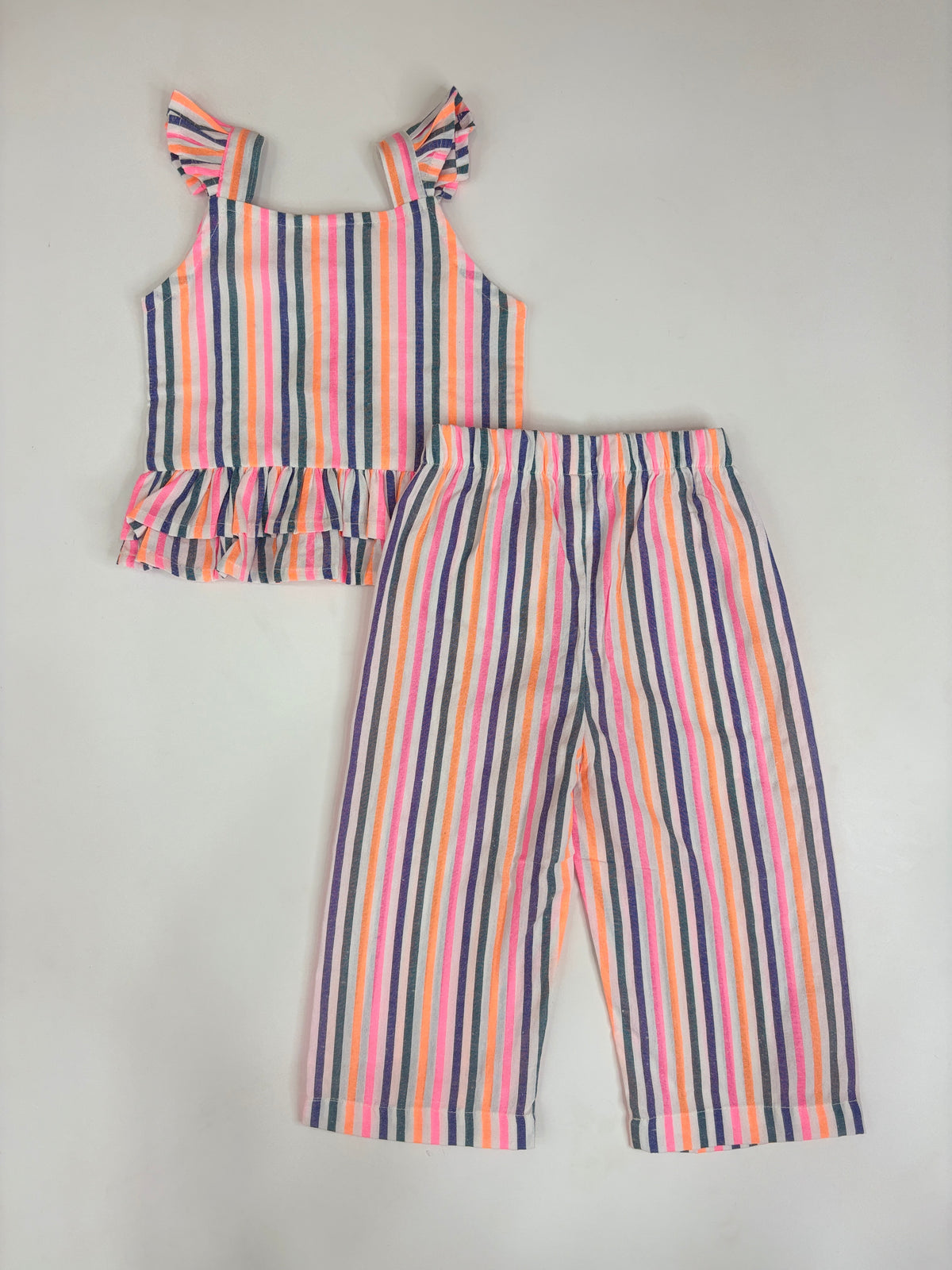 Multicolor Vertical Striped Kids Co-Ord Set