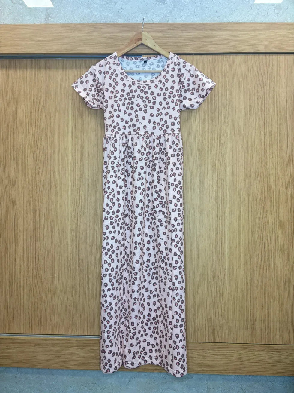 Sandal Tiger Pattern Printed Round Neck Lounge Frock