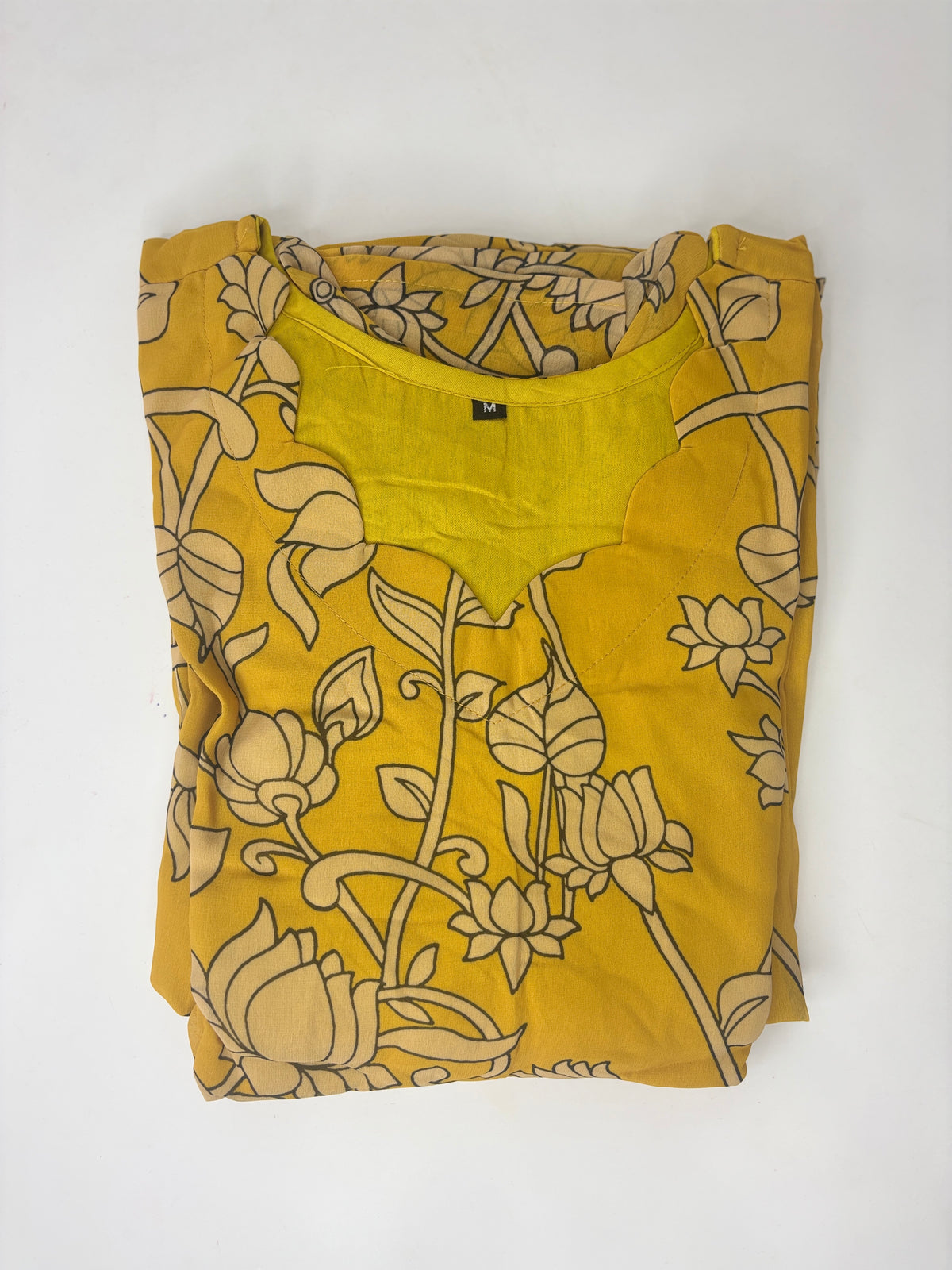 Mustard Yellow Floral Vine Print Non-Feeding Maxi