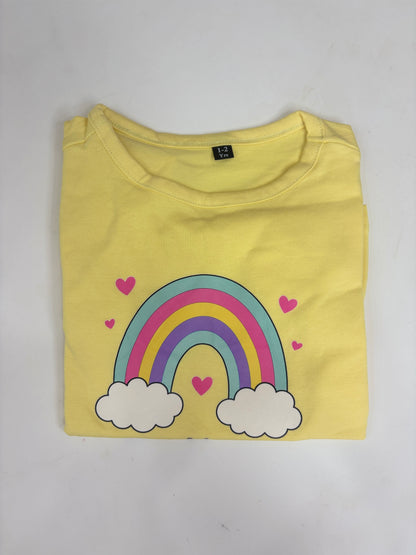 Yellow Rainbow Be Happy Print Girls And Top