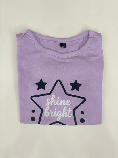 Lavender Shine Bright Print Girls Top and Bottom