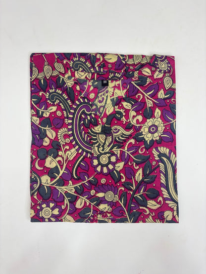 Magenta Kalamkari Paisley Print Feeding Kurti Top