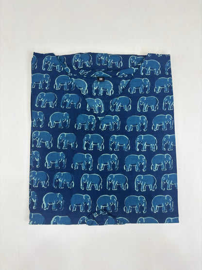 Navy Blue Elephant Print Feeding Kurti Top