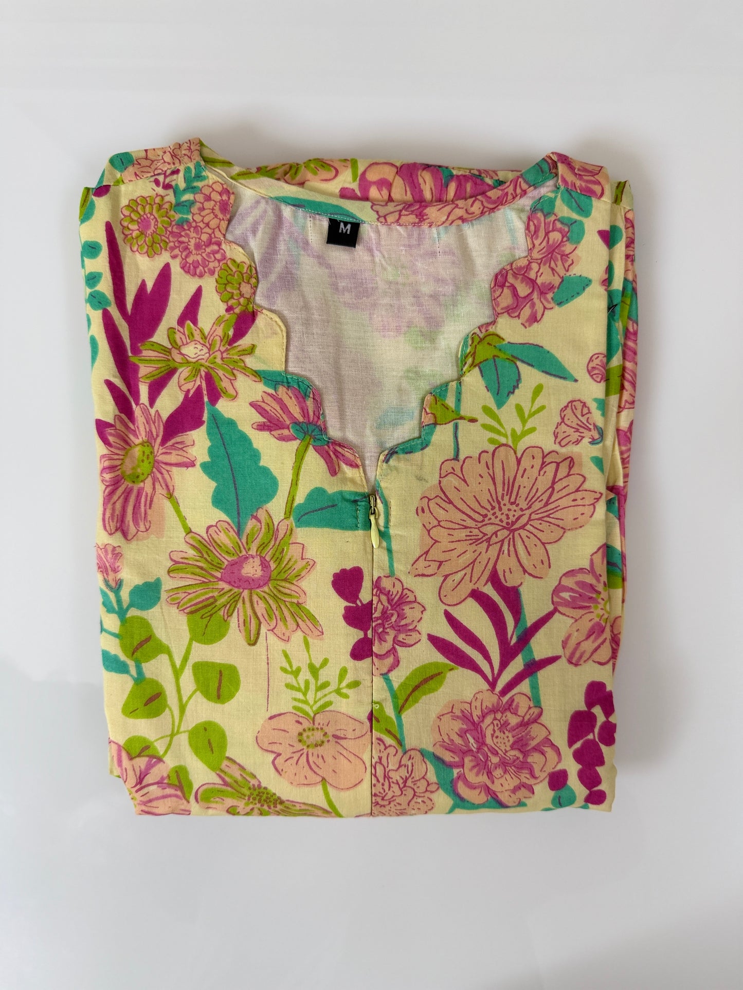 Floral Yellow Cotton Maxi