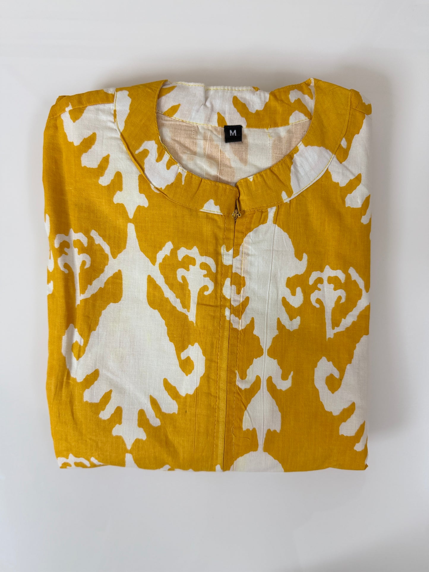 Abstract Yellow Cotton Maxi