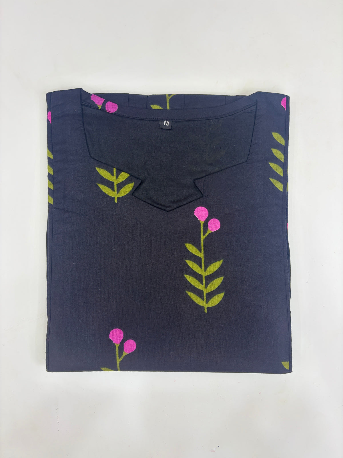 Navy Blue Leaf & Berry Print Feeding Maxi