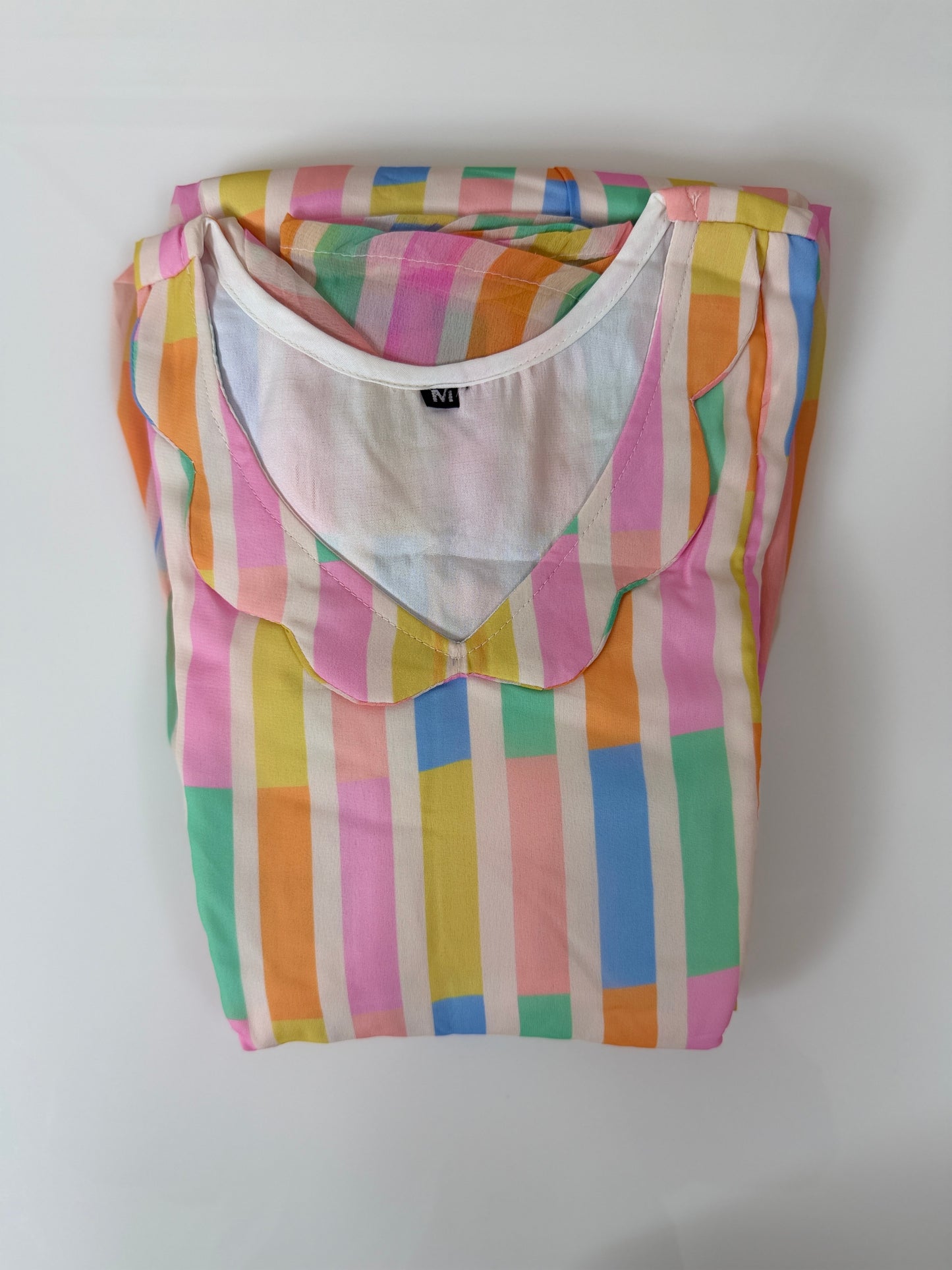 Pastel Multicolor Striped Georgette Feeding Maxi