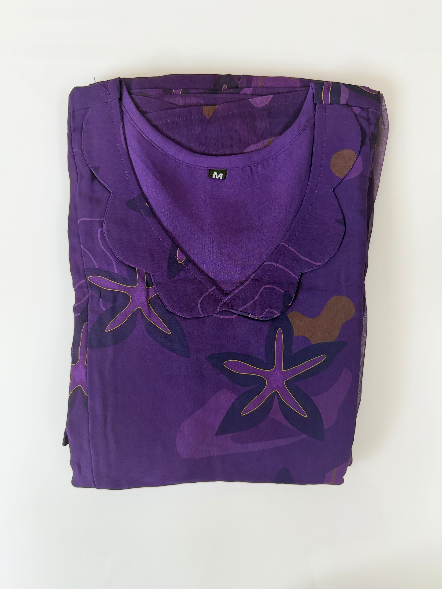 Purple Abstract Floral Printed Georgette Feeding Maxi