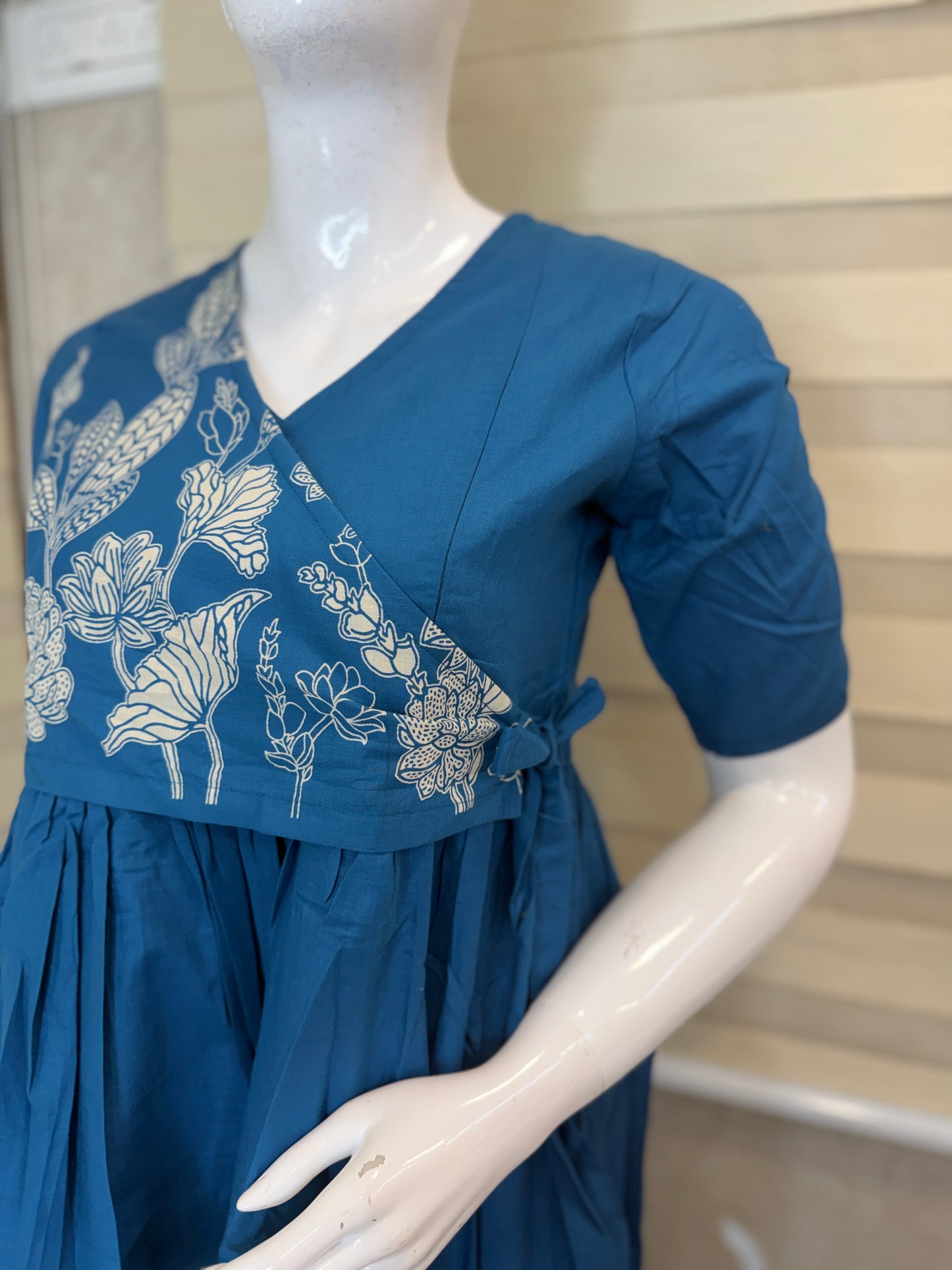 Botanical Blue Cotton Maxi