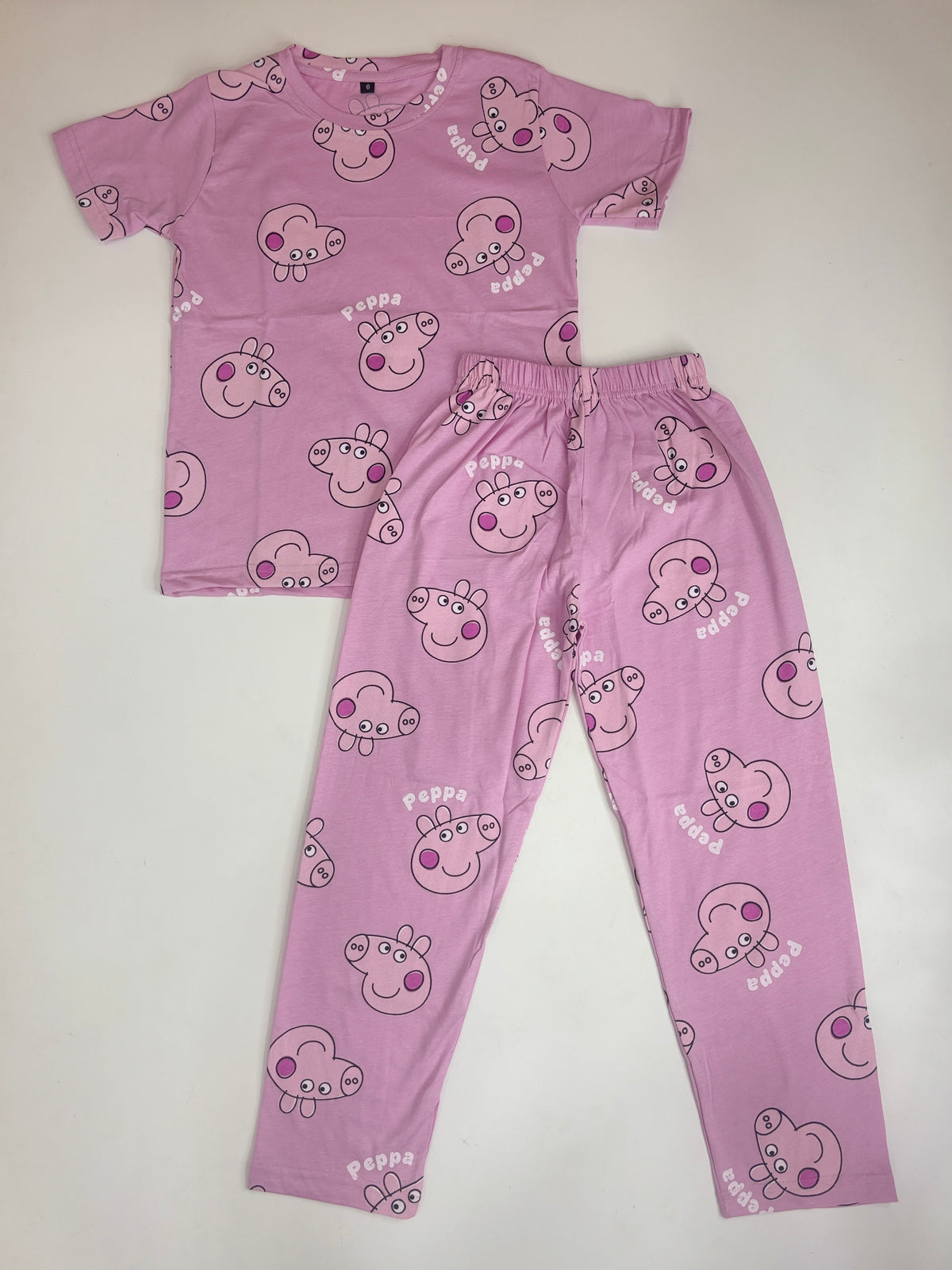 Pink Peppa Pig Print Kids Pant Coord