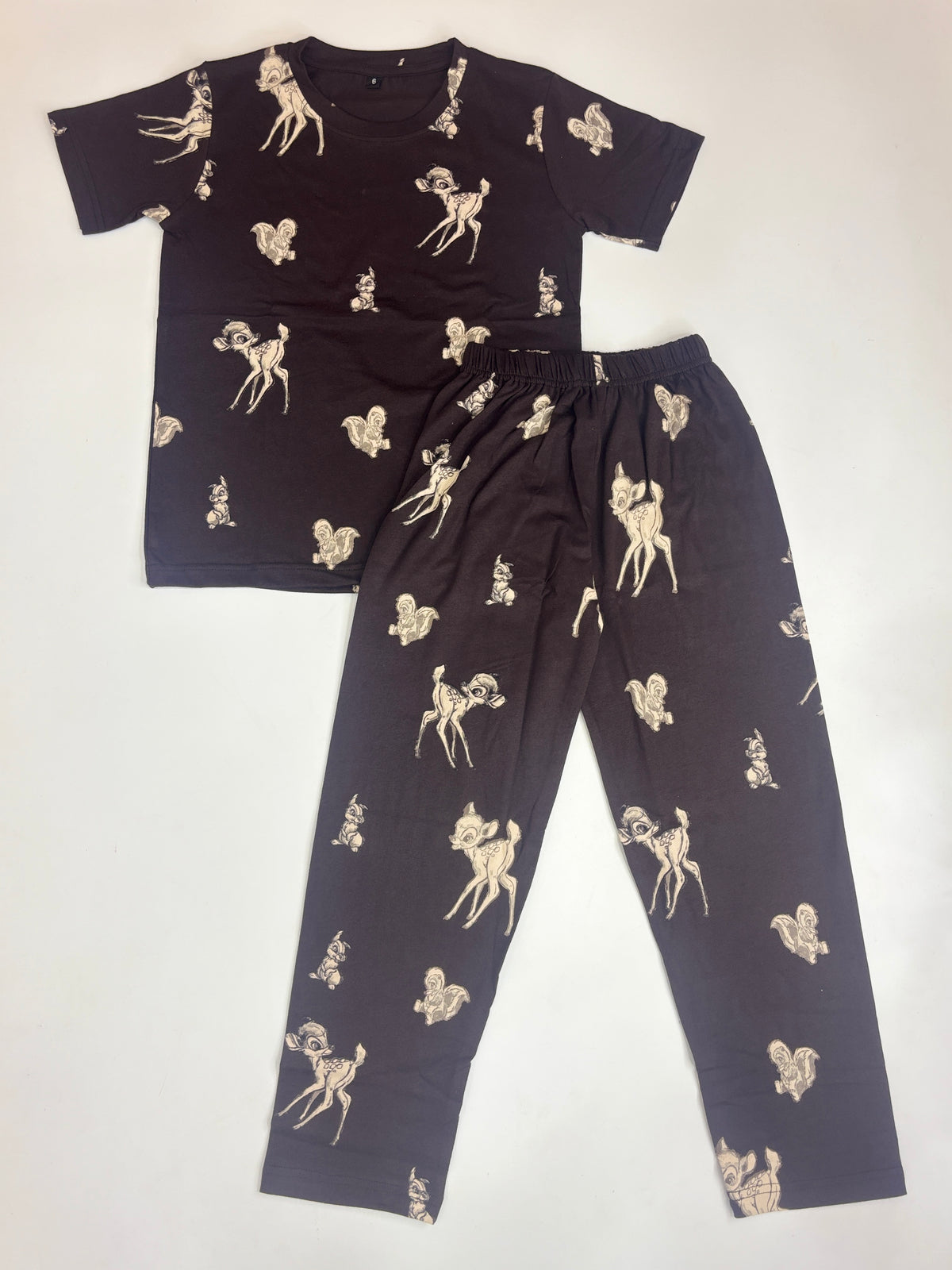 Black Deer Print Kids Pant Coord