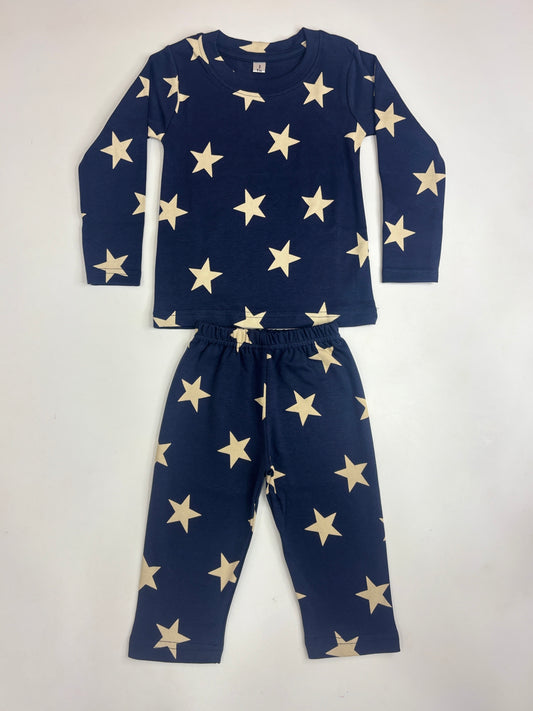 Navy Blue Star Print Kids Pant Co-ord