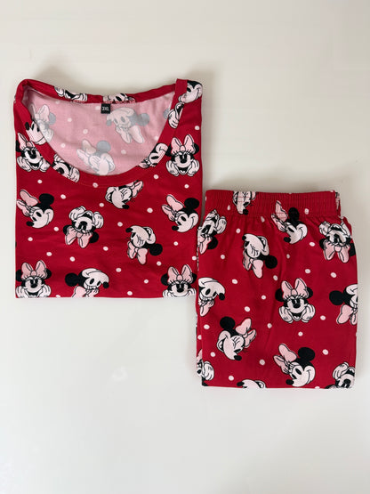 Red Minnie Polka Printed T-Shirt and Palazzo Set