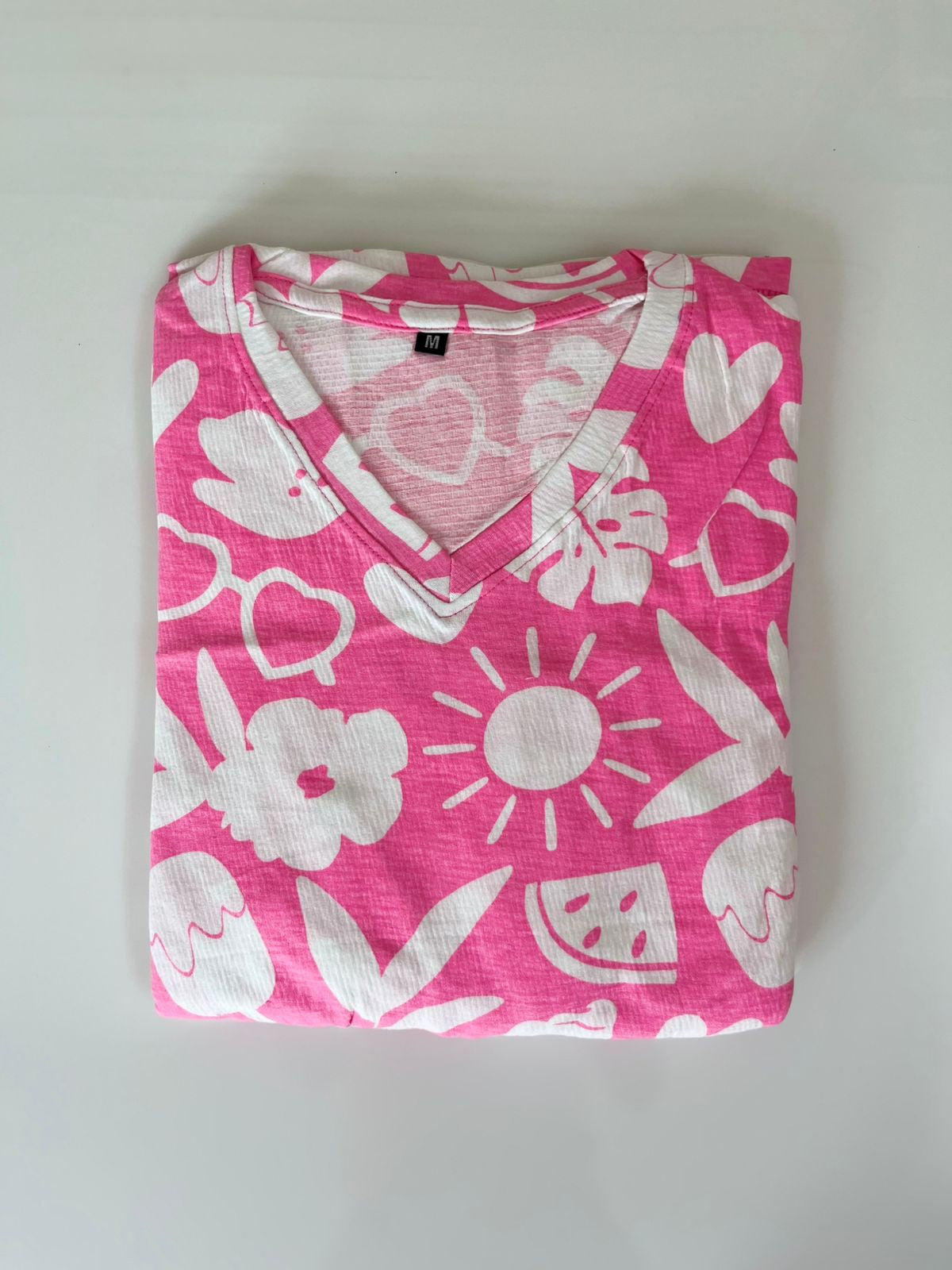 Pink Summer Icons Print Crush Frock