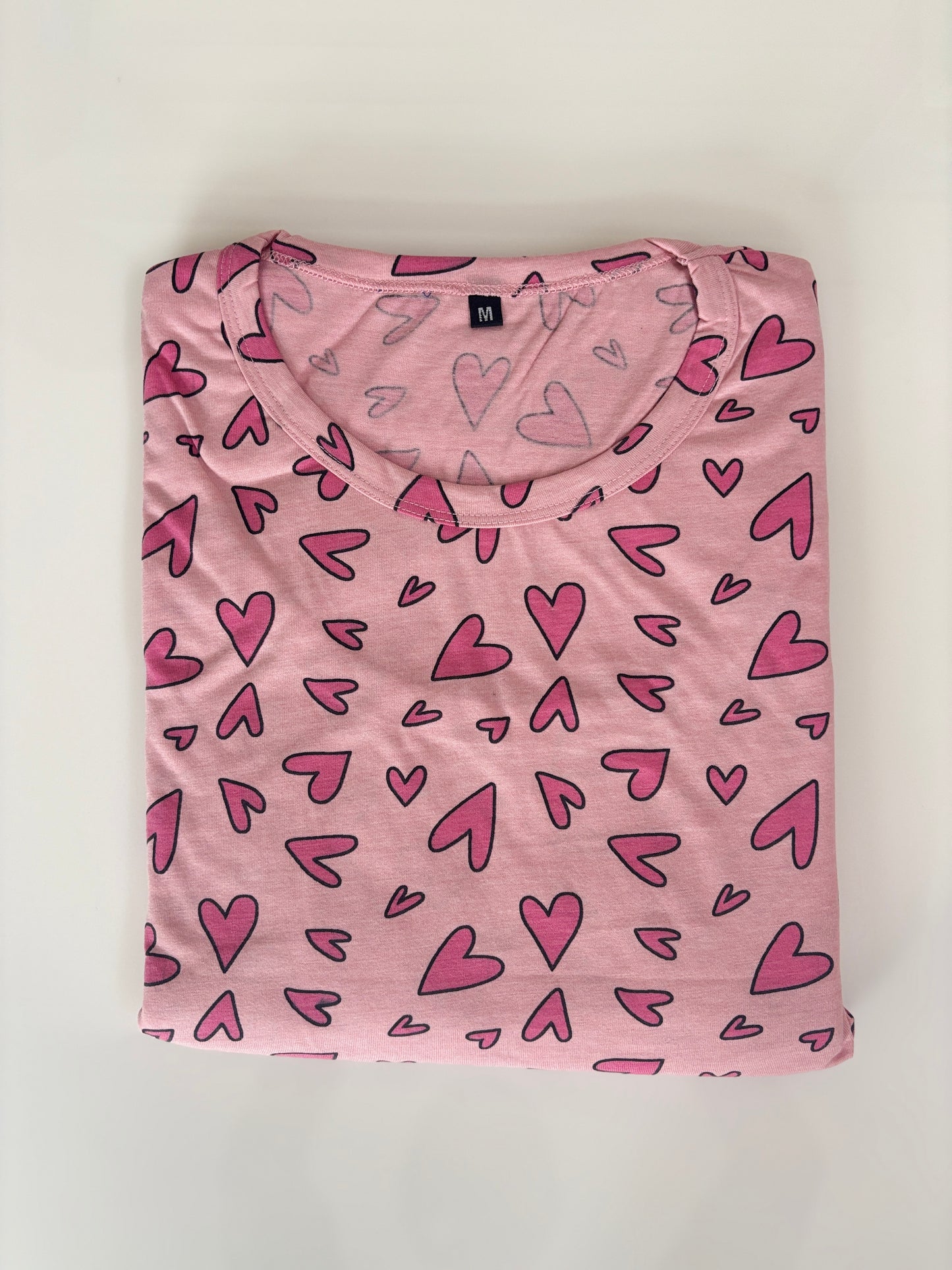 Light Pink Heart Print Feeding Maxi