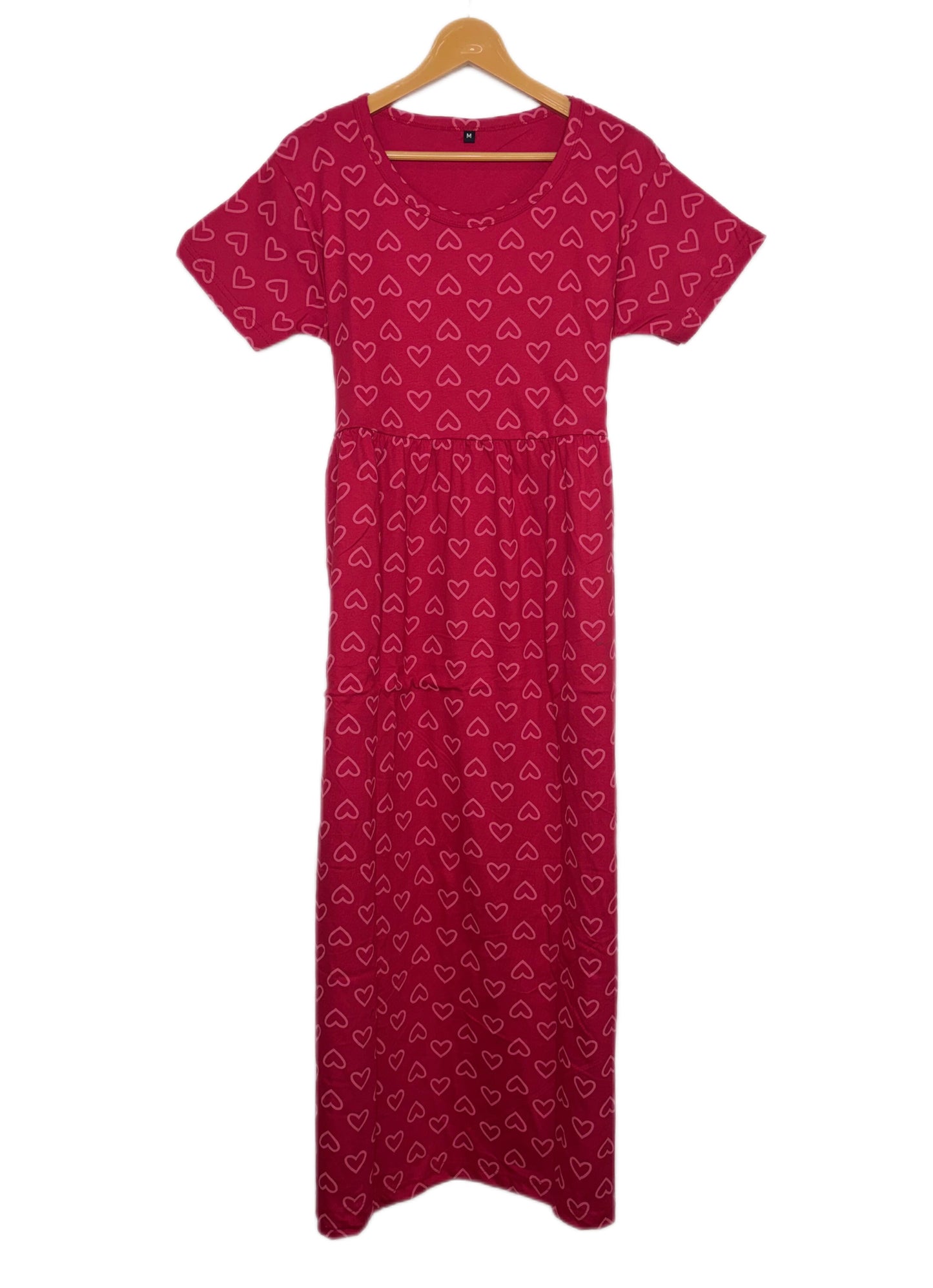 Pink Heart Print Lounge Frock