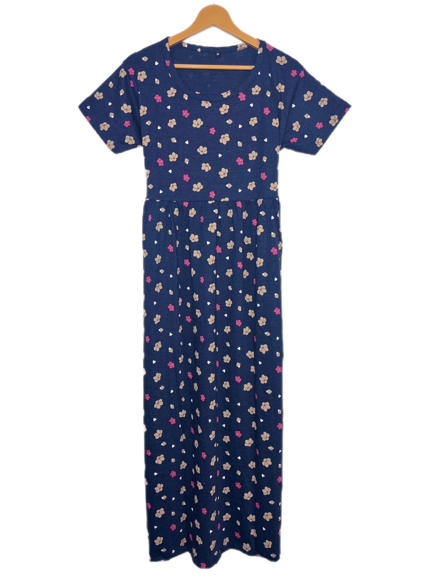 Navy Blue Floral Print Lounge Frock