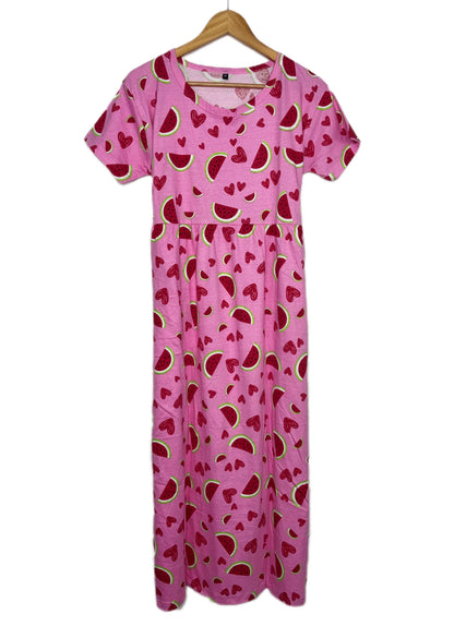 Pink Watermelon Print Lounge Frock