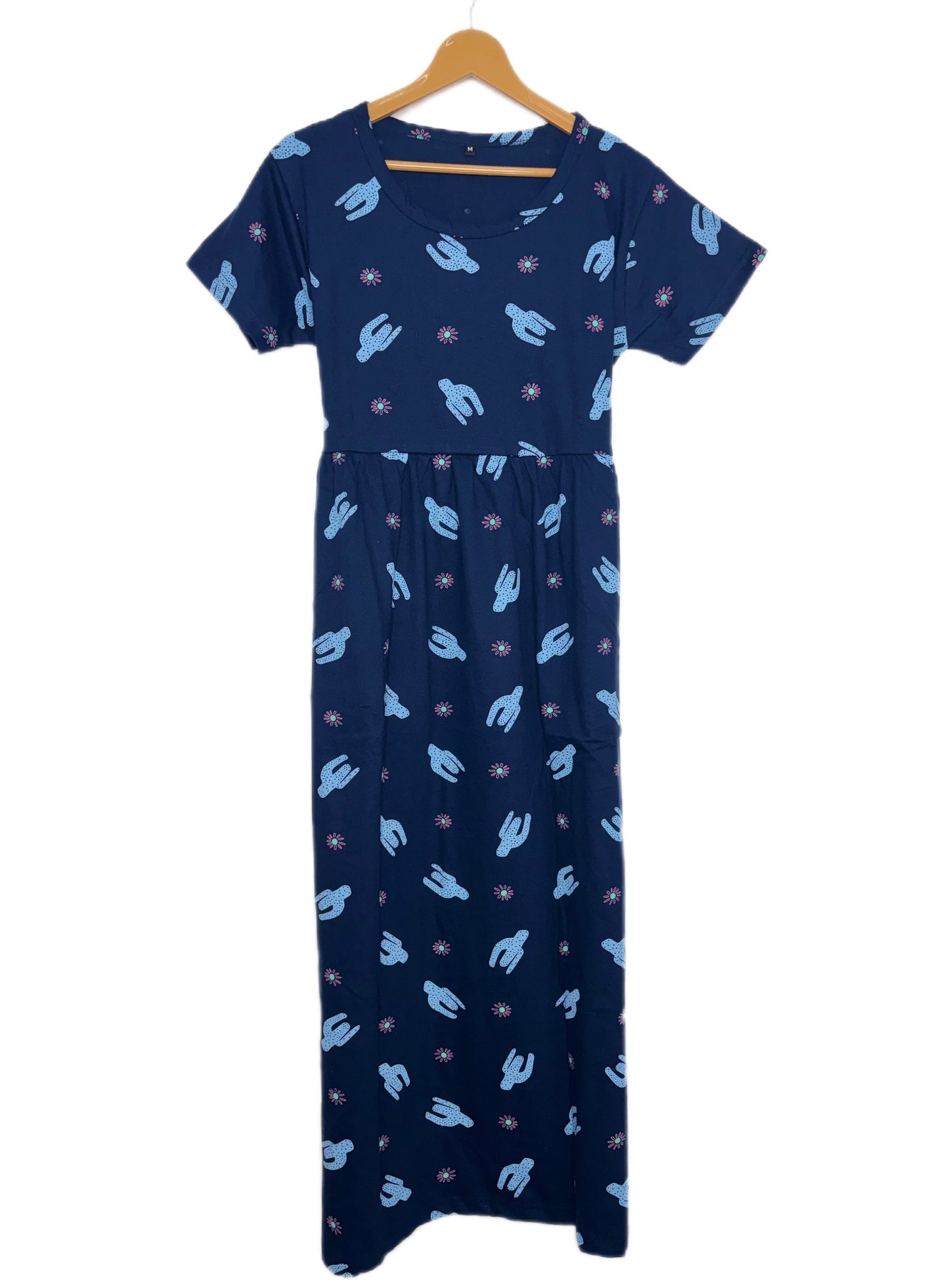 Navy Blue Cactus Print Lounge Frock