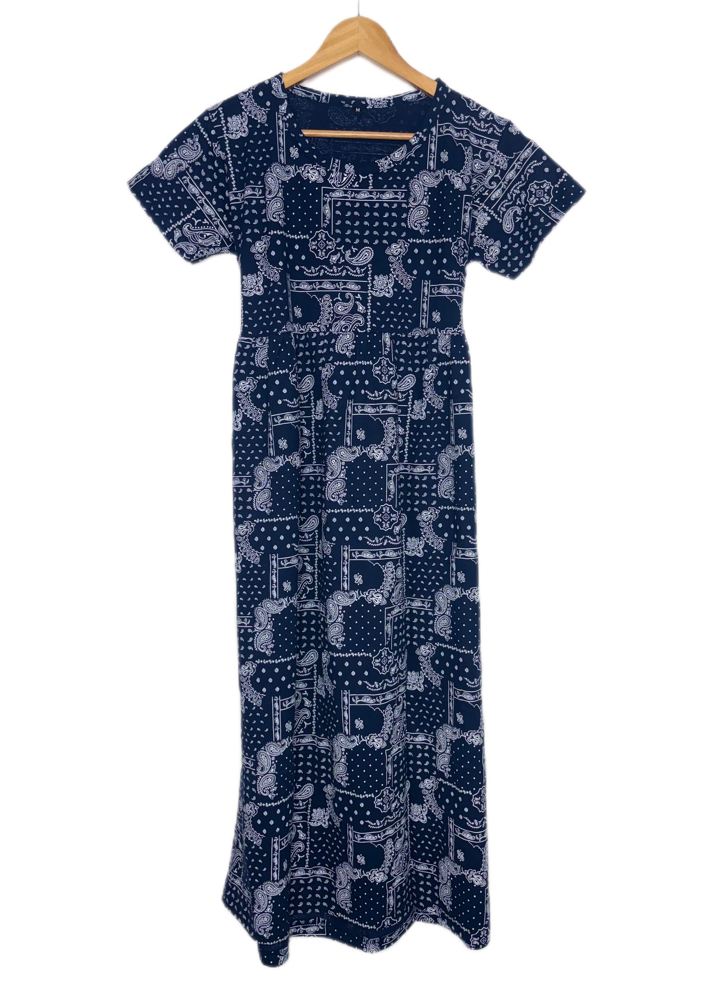 Navy Blue Paisley Print Lounge Frock