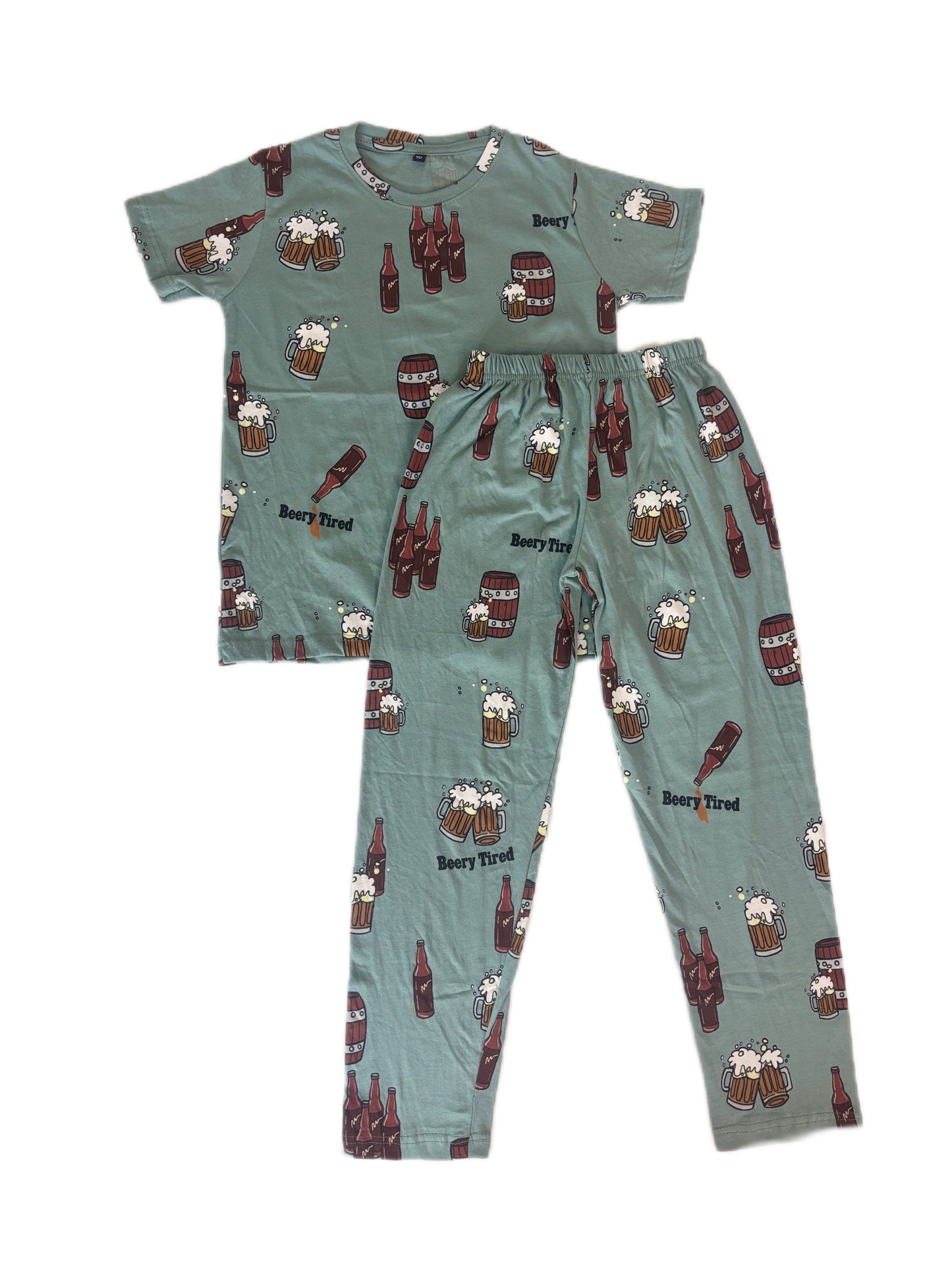 Kids Sage Green Brew Time T-Shirt & Pants Set