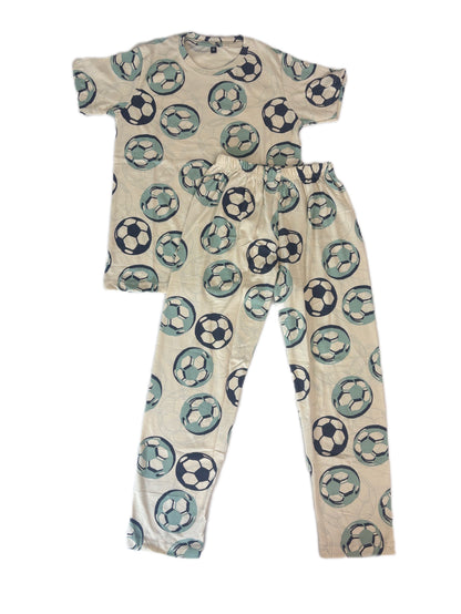 Kids Soccer Ball Printed T-Shirt & Pants Set