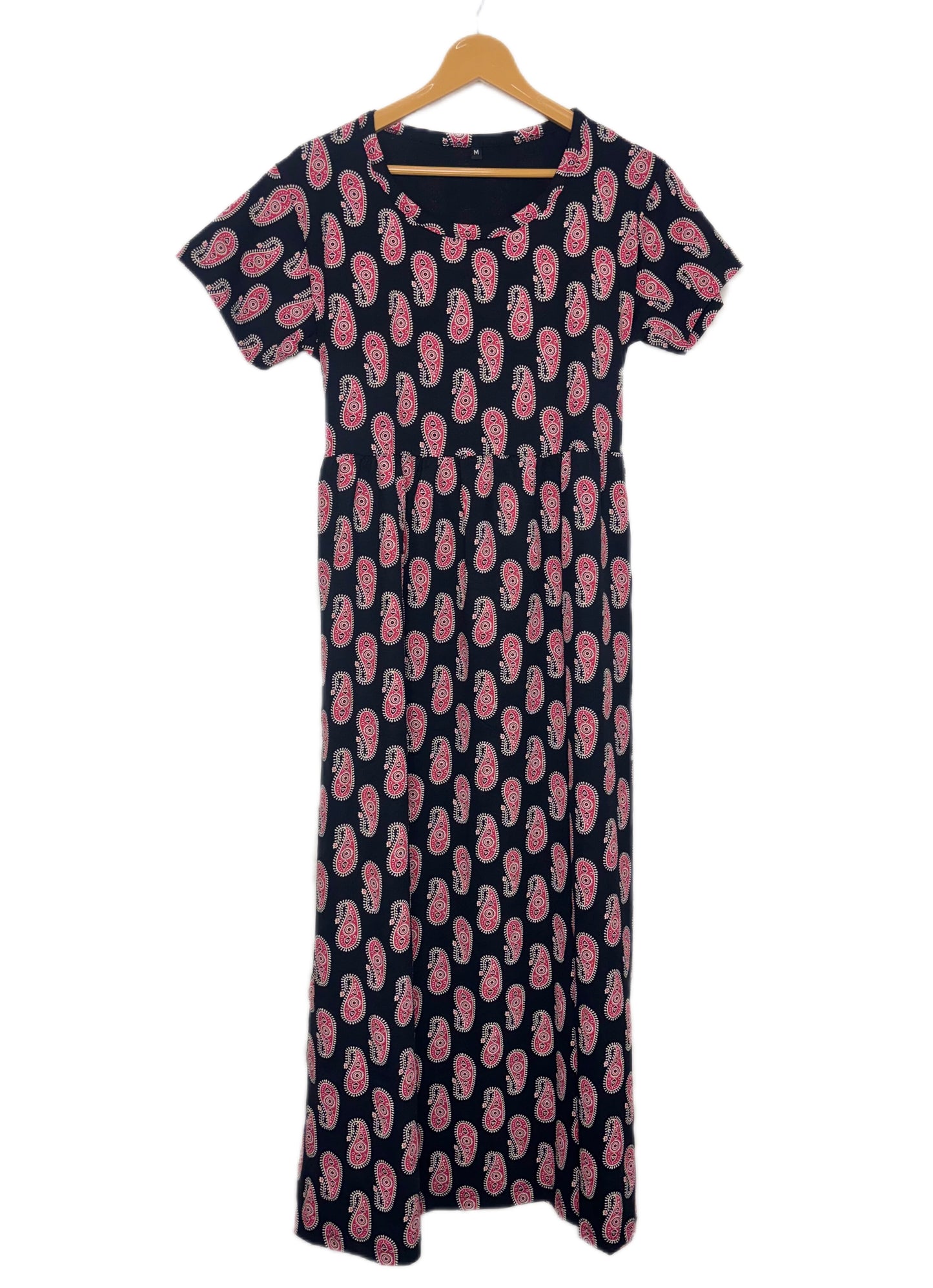 Black Pink Paisley Print Lounge Frock