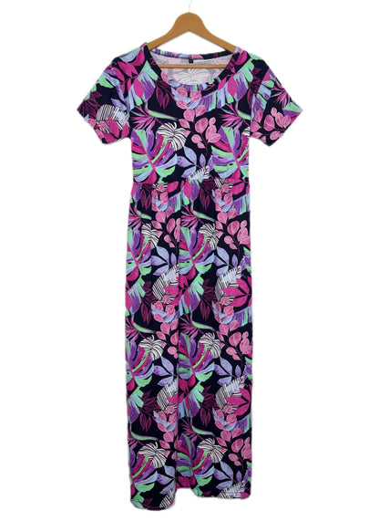 Black Tropical Leaf Print Lounge Frock