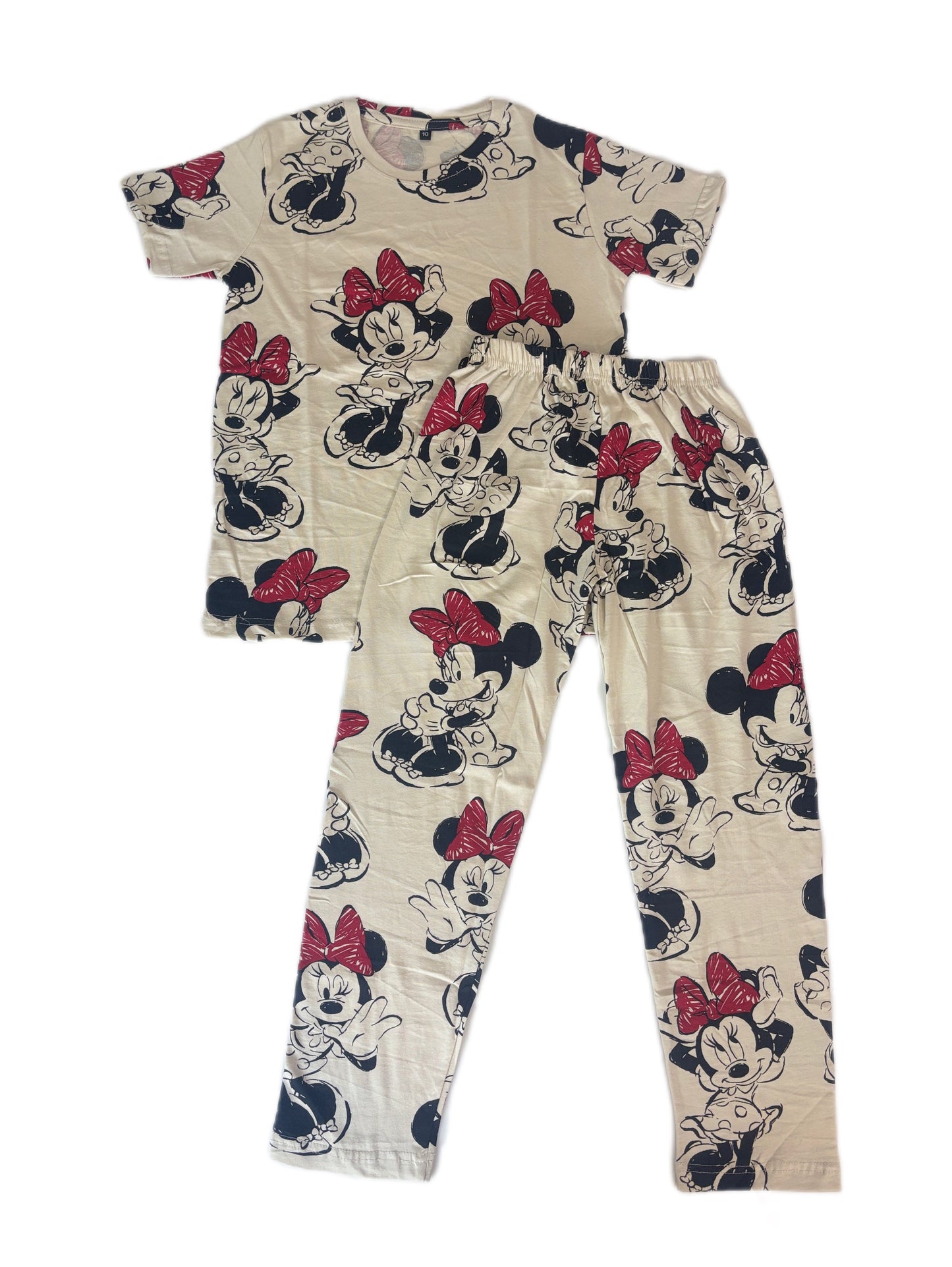 Kids Ivory Minnie Mouse T-Shirt & Pants Set