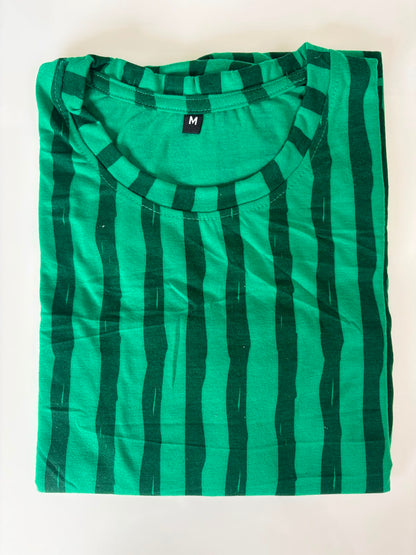 Classic Green Striped Print Lounge Tunic