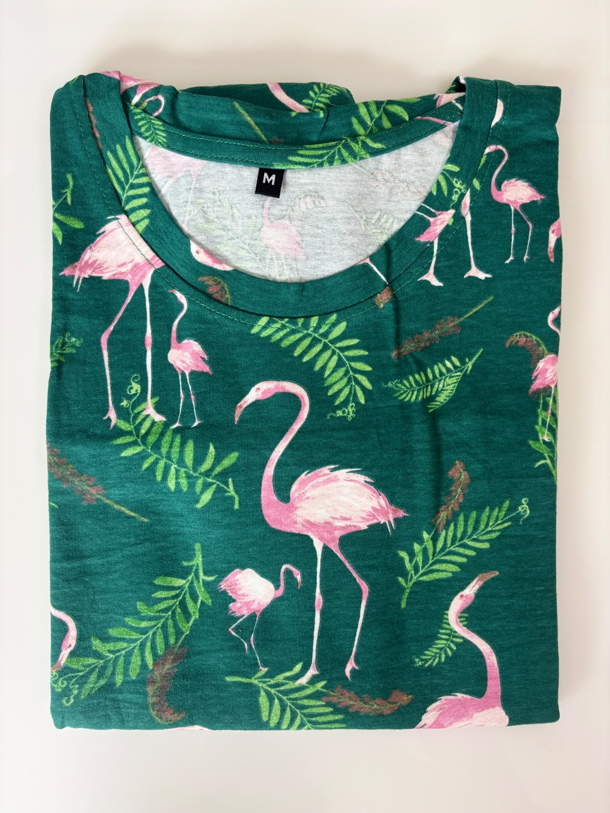 Bottle Green Flamingo Print Longue Tunic