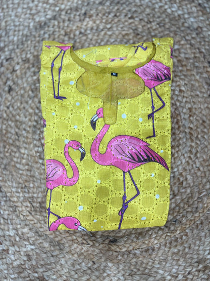 Yellow Swan Printed Hakoba Feeding Maxi