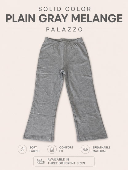Solid Grey Melange Color Palazzo