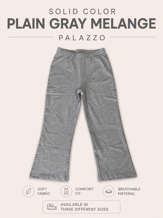 Solid Grey Melange Color Palazzo