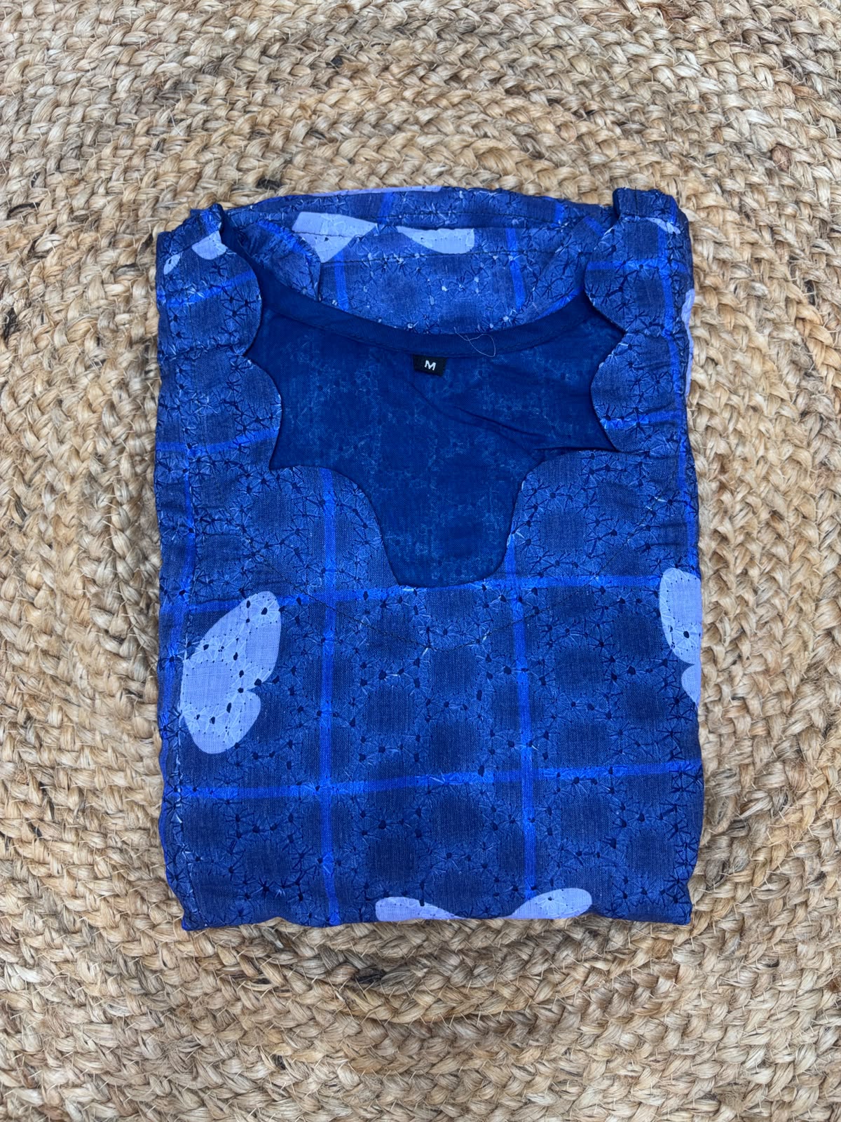 Indigo Butterfly Printed Hakoba Feeding Maxi