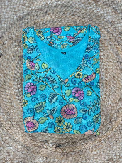 Green Bloom Printed Hakoba Non-feeding Maxi