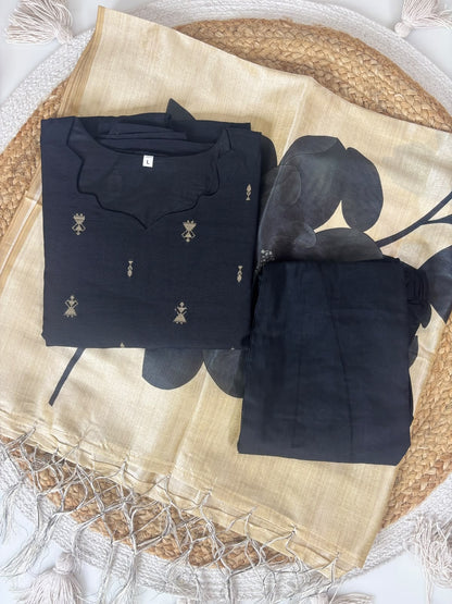 Raw silk set  With Assam silk dupatta 3 Piece Suit