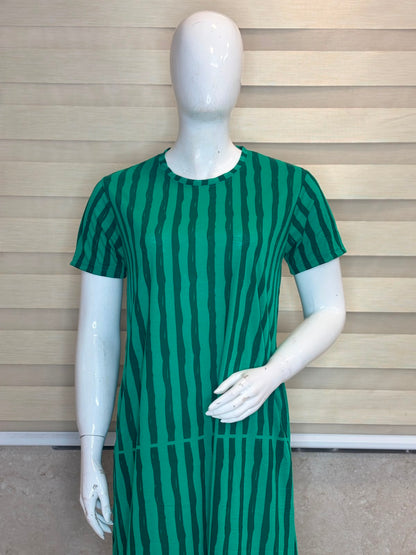 Classic Green Striped Print Lounge Tunic