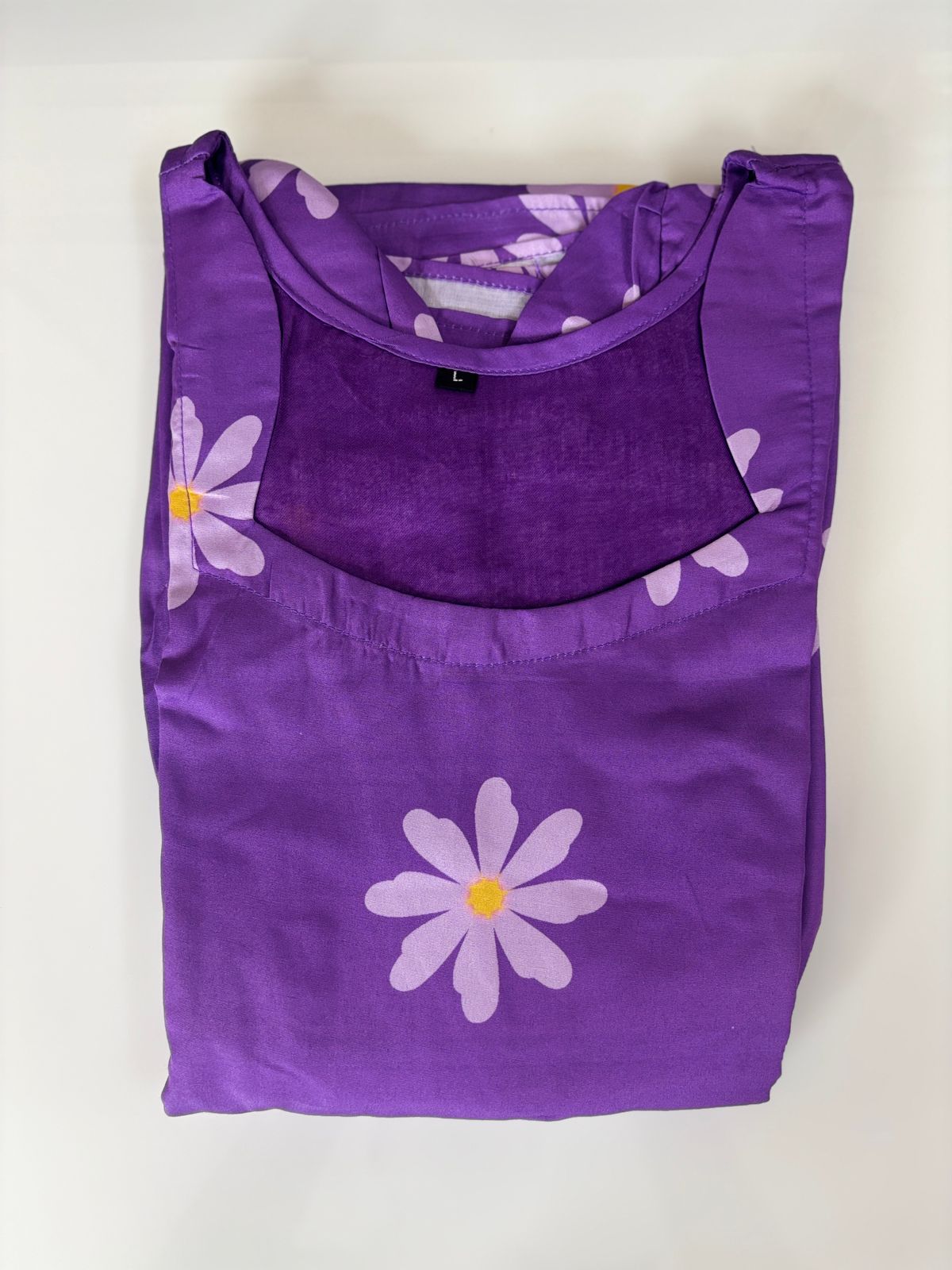 Lavender Floral Blended Cotton Non Feeding Maxi