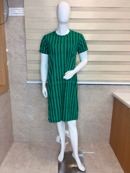 Classic Green Striped Print Lounge Tunic