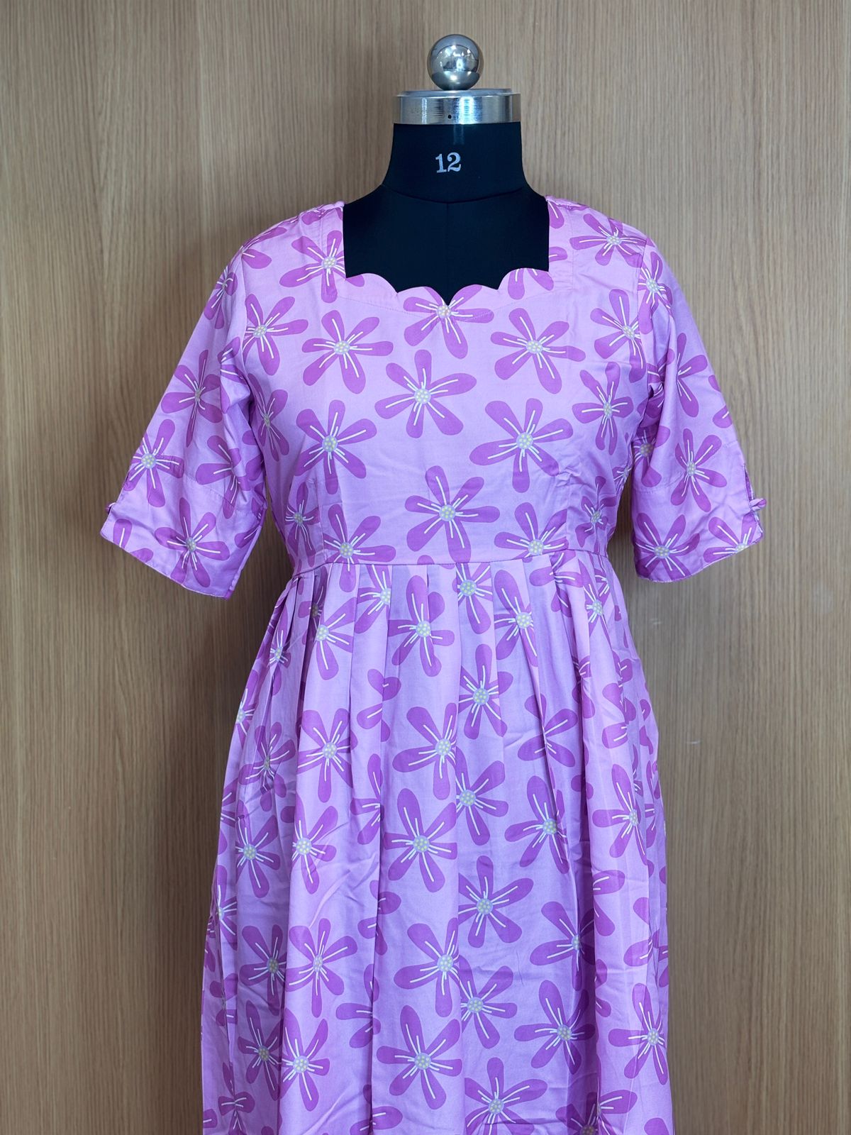 Lavender Pinkie Floral Blended Cotton Non Feeding Maxi