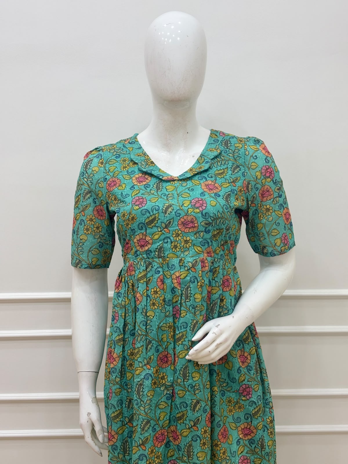 Green Bloom Printed Hakoba Non-feeding Maxi