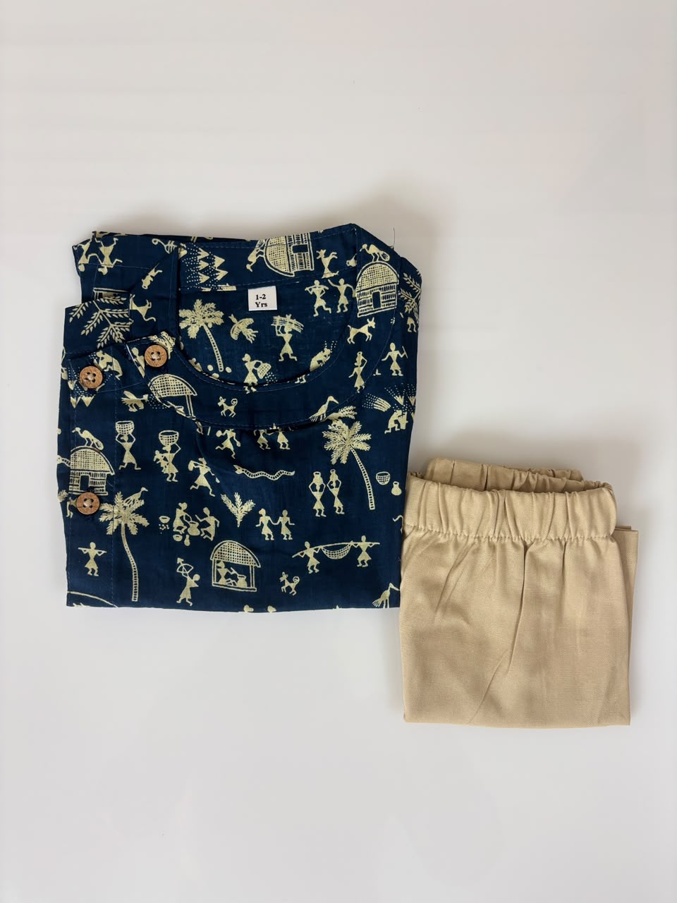 Navy Nature printed boys outdoor wear set
