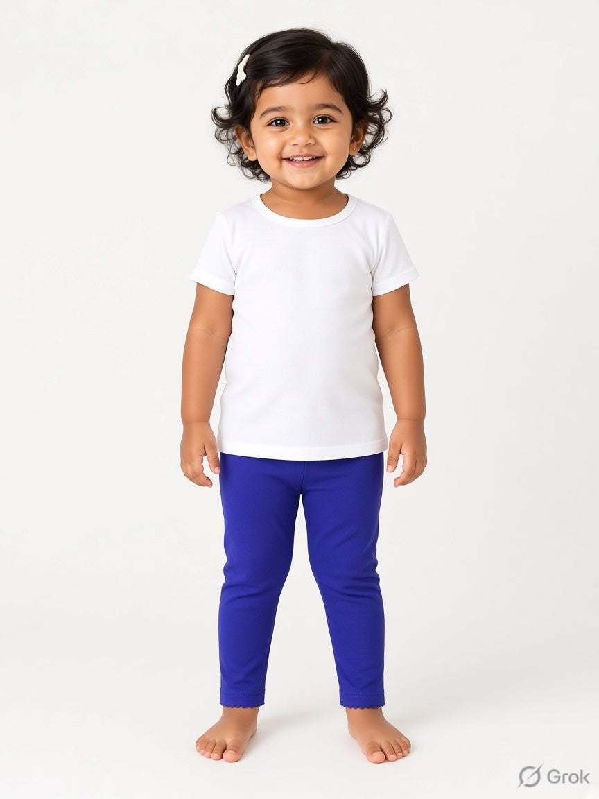 Solid Lavender Color Leggings With Picoding