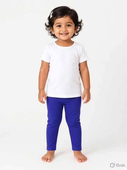 Solid Lavender Color Leggings With Picoding