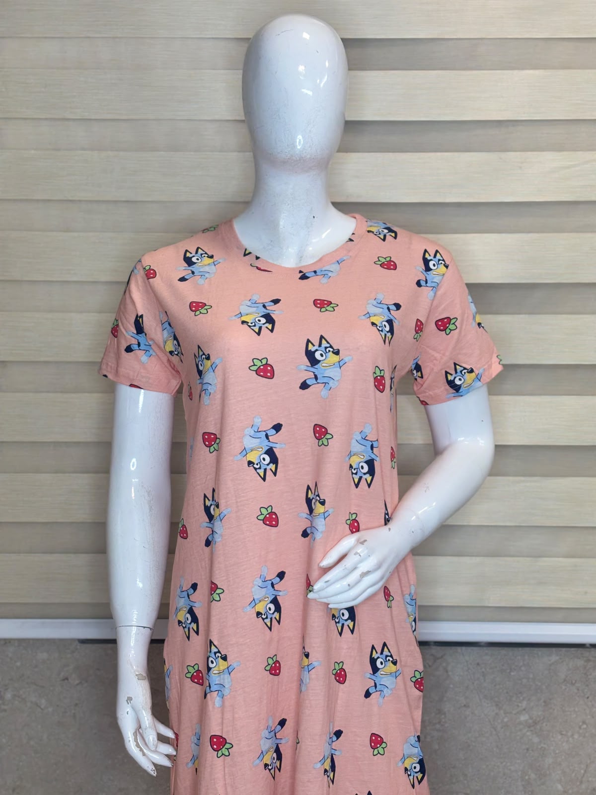 Peach Bluey Cartoon Character Print Lounge Tunic